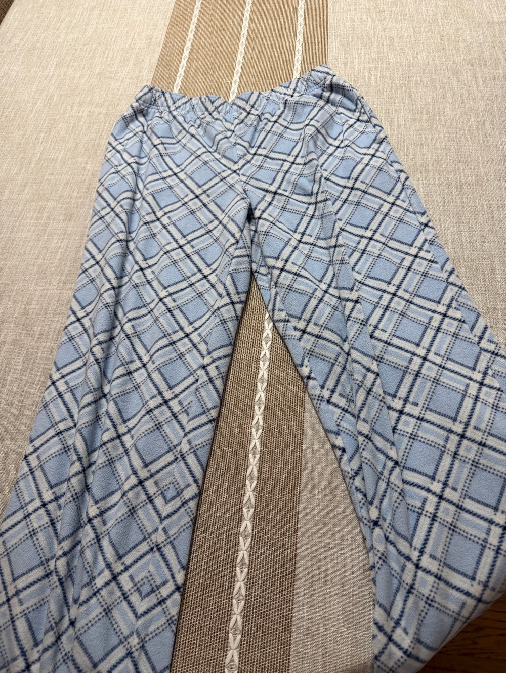 Blue Plaid Fleece Pajama Pants
